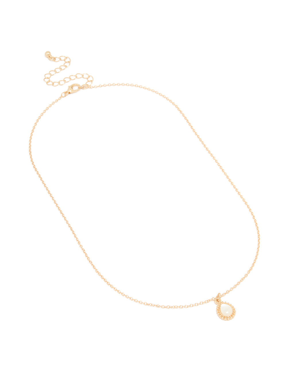 Gold Simple Teardrop Pendant Necklace