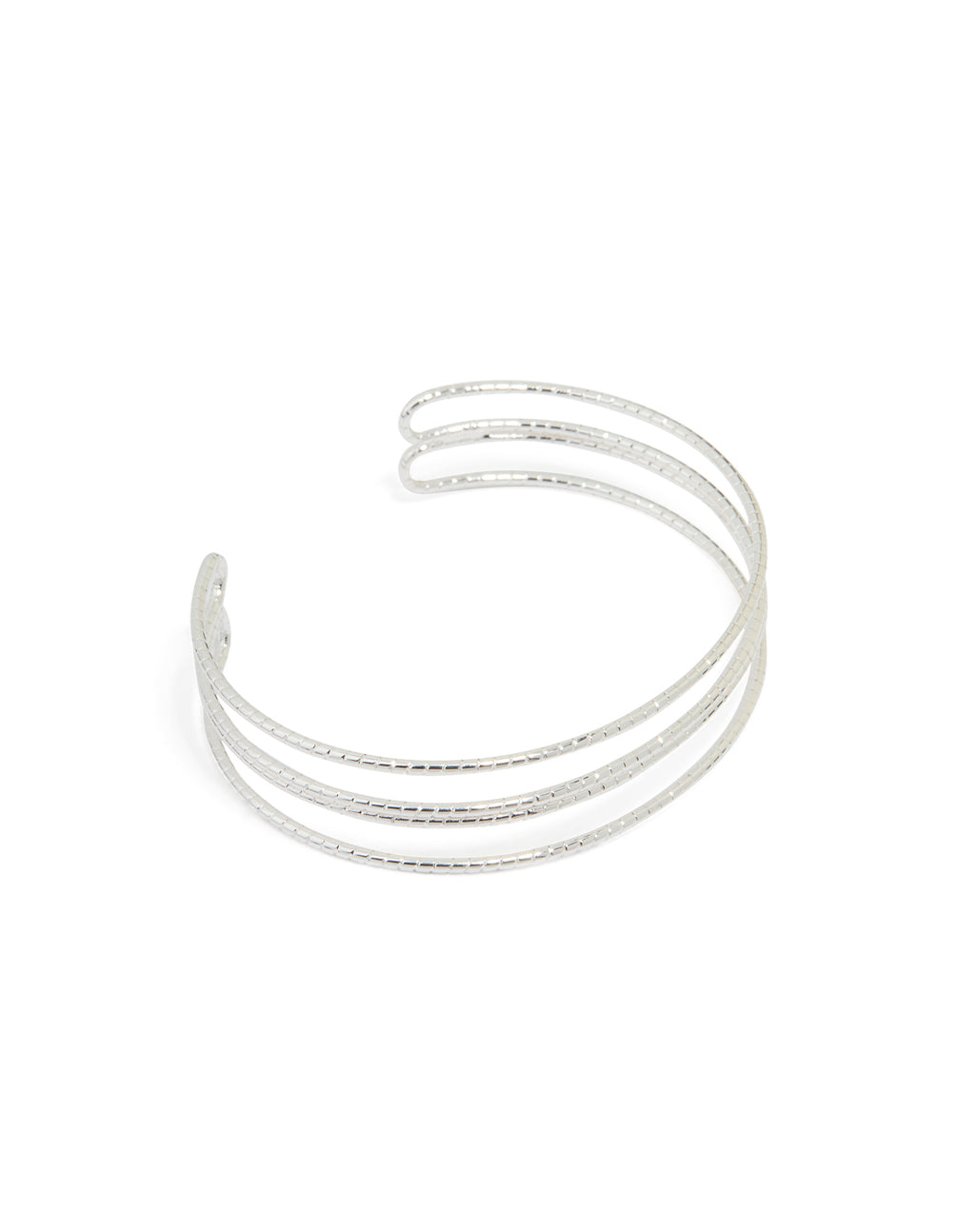 Silver Wire Textured Wire Wrist Cuff