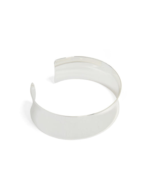 Silver Flat Wide Wrist Cuff
