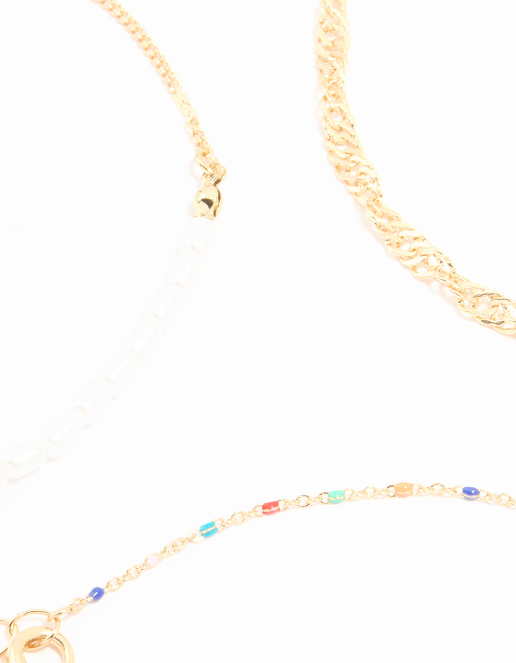 Gold Pearl & Fish Anklets 3-Pack