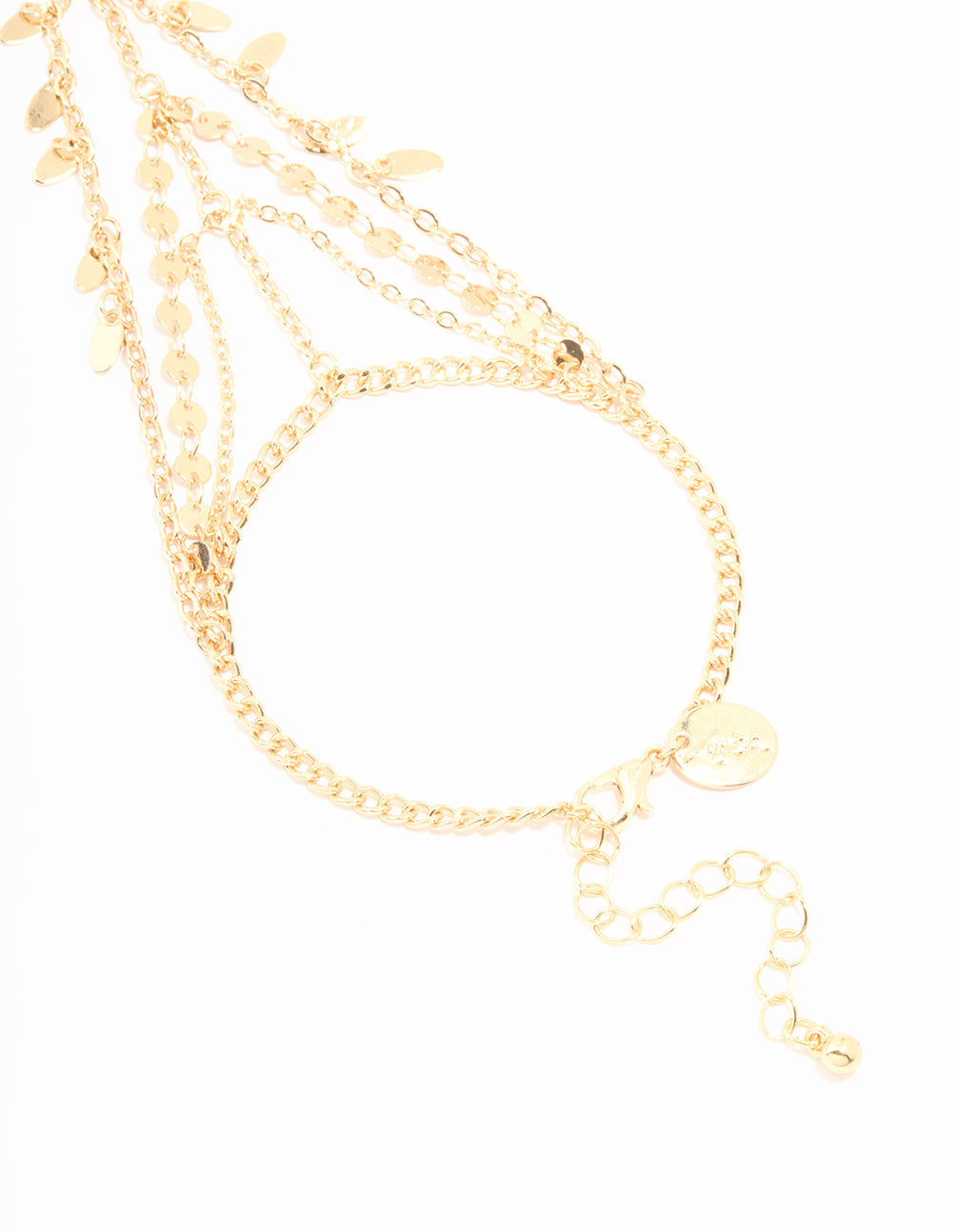Gold Disc Layered Hand Chain