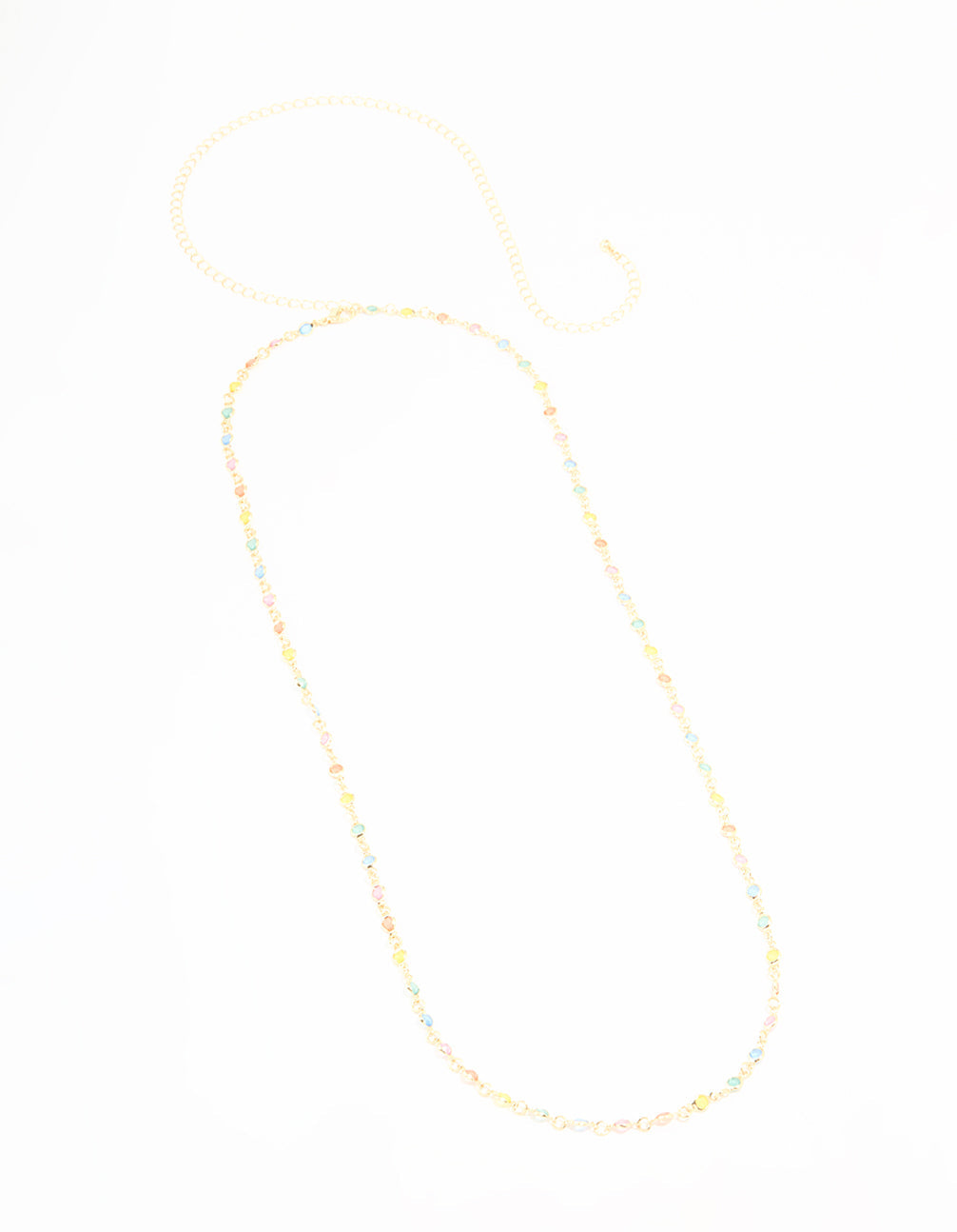 Gold Pastel Rainbow Stones Waist Chain