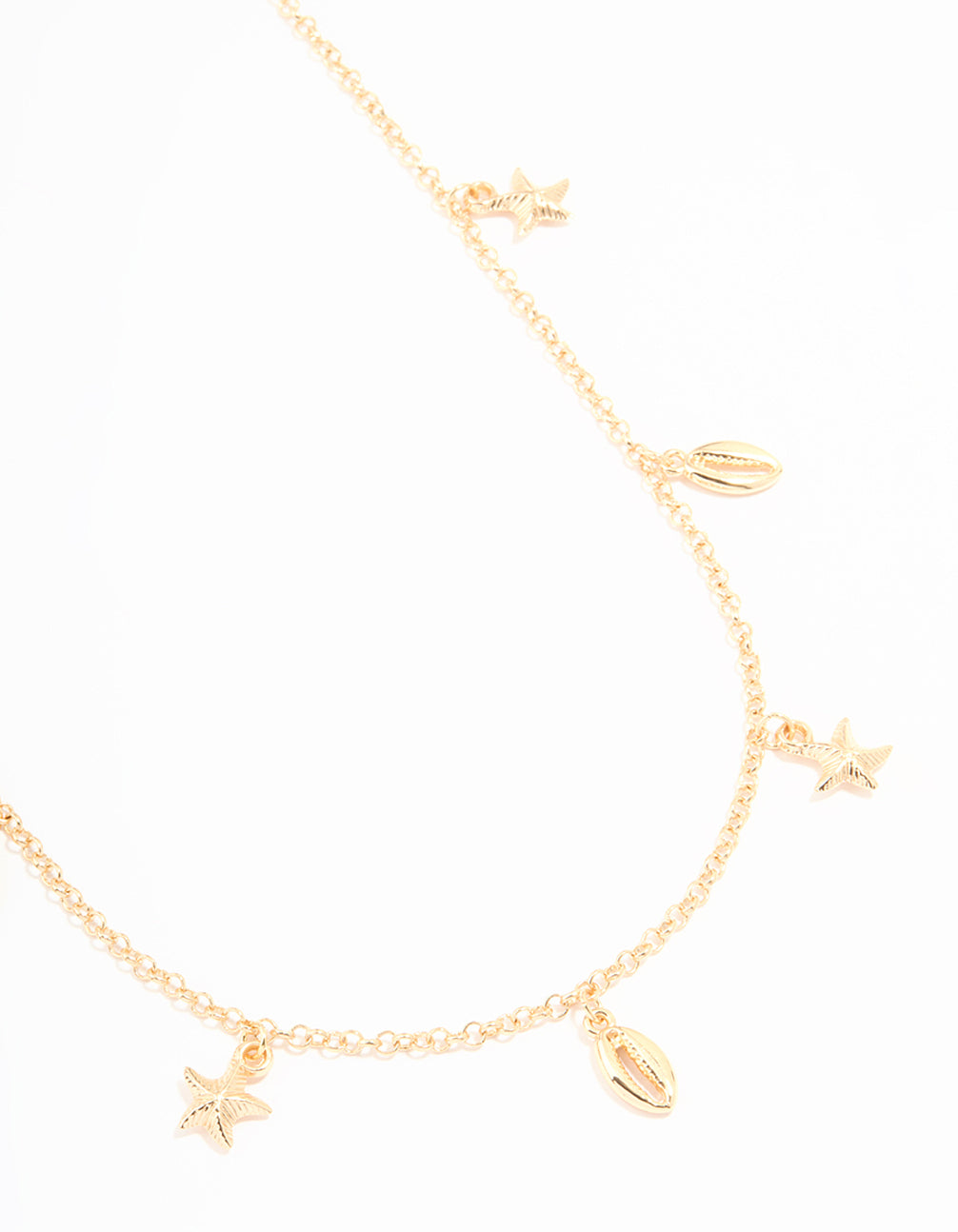 Gold Cowry Shell & Starfish Charm Waist Chain
