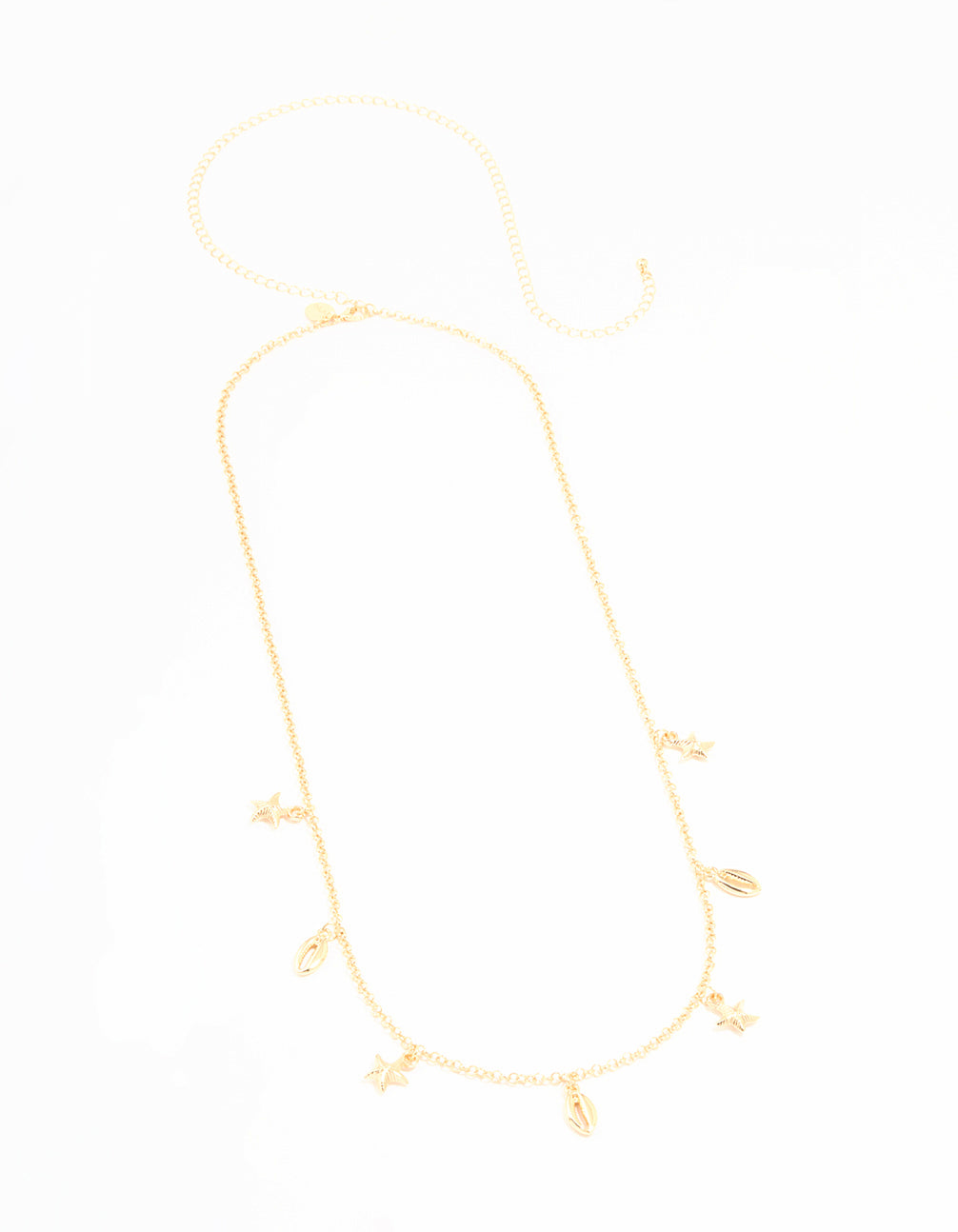 Gold Cowry Shell & Starfish Charm Waist Chain