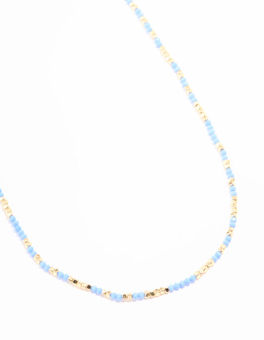 Blue Seed Beaded Waist Chain