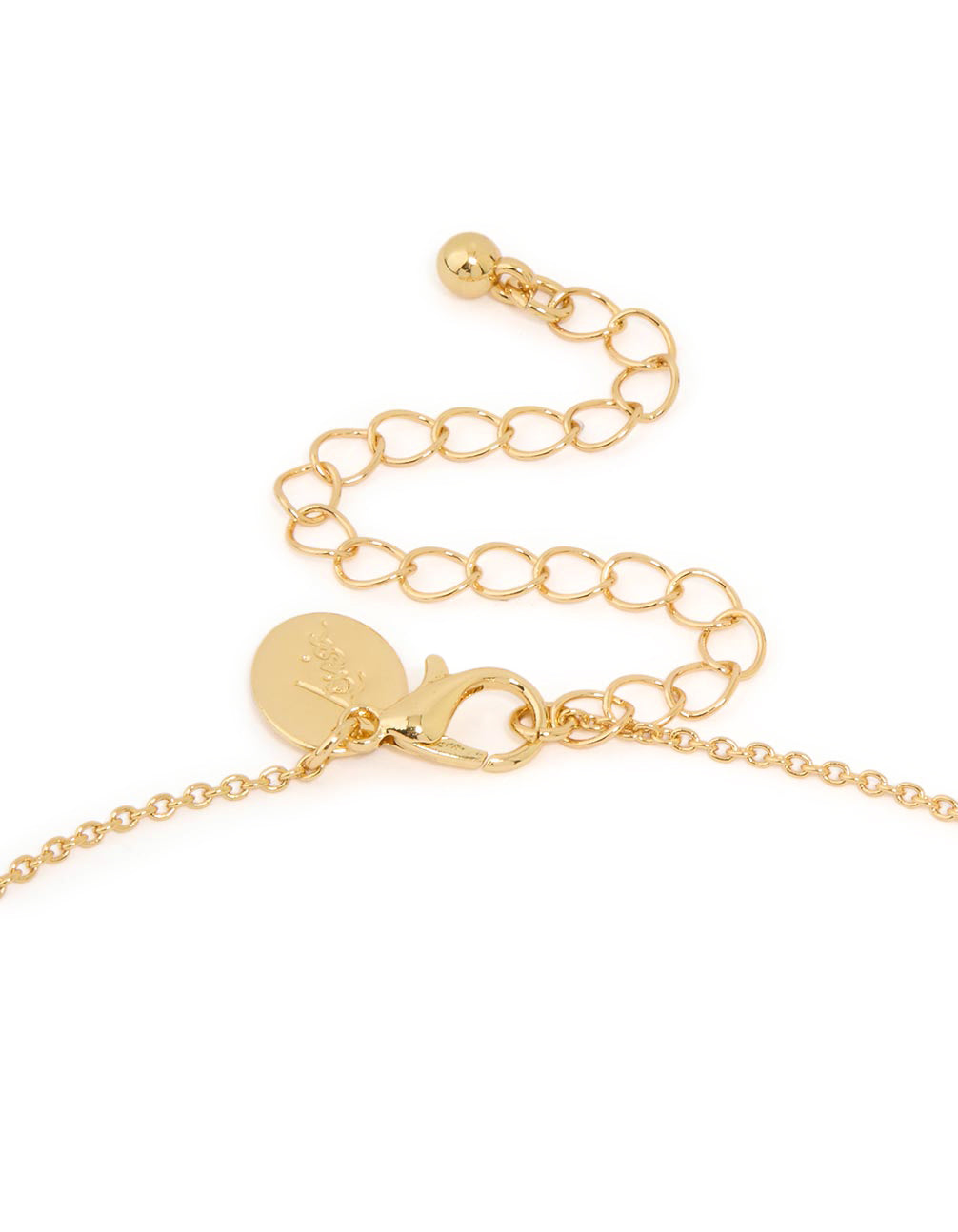 Gold Plated Rose Quartz Semi Precious Stone Lariat Y-Necklace