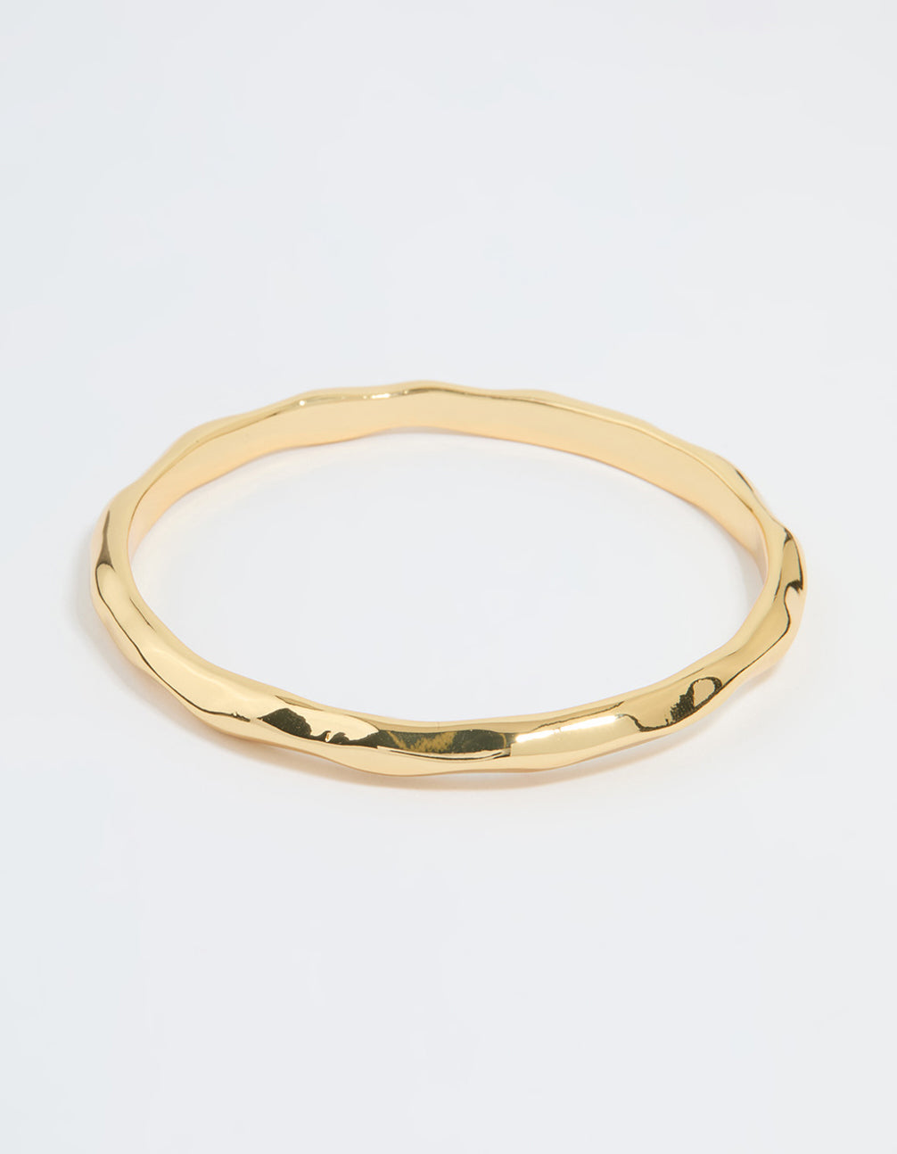Gold Plated Molten Wavy Bangle