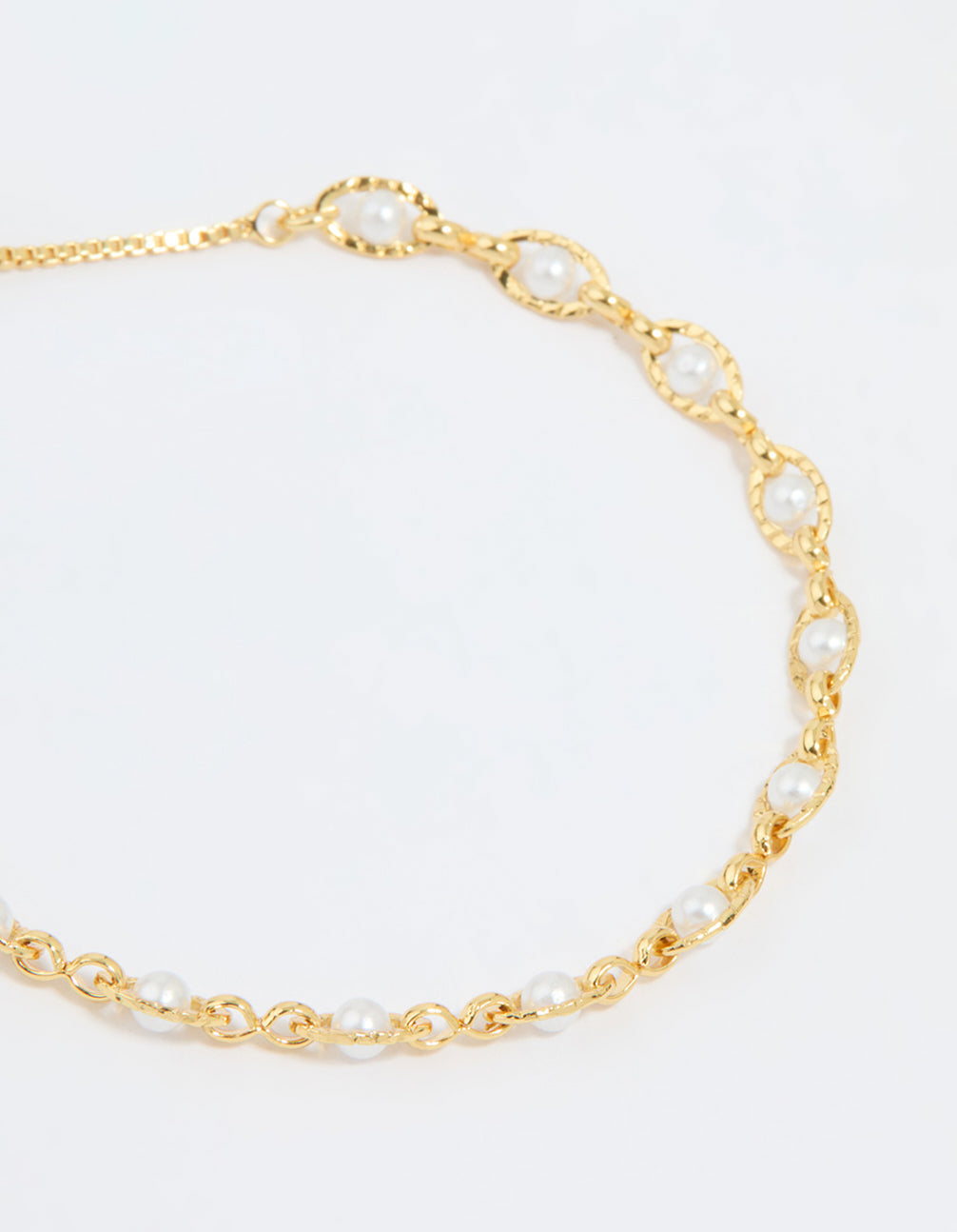 Gold Plated Pearl Twisted Toggle Bracelet