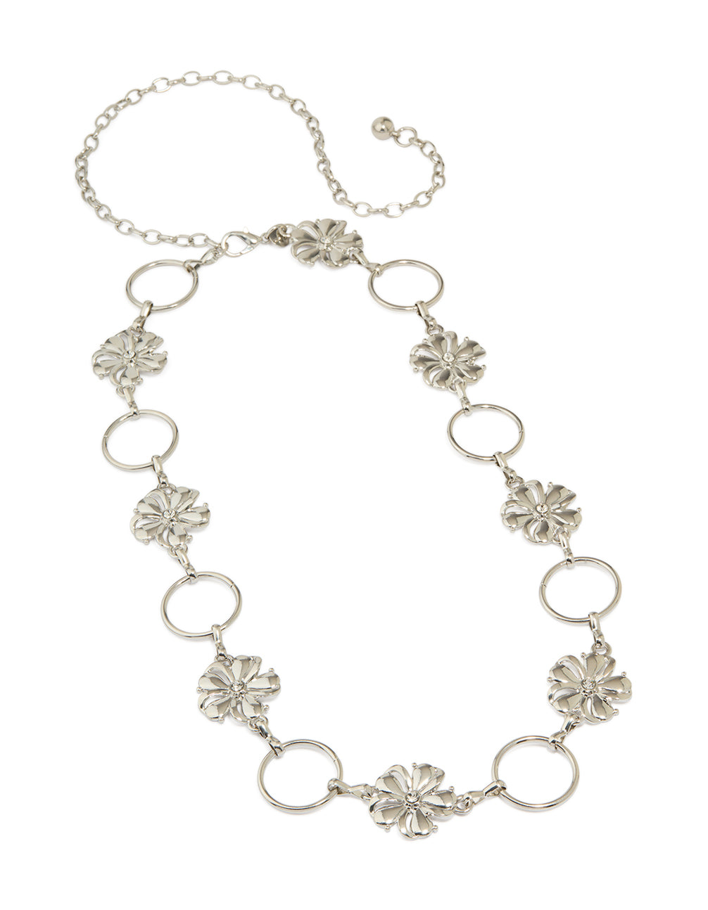 Silver Circle & Flower Belt