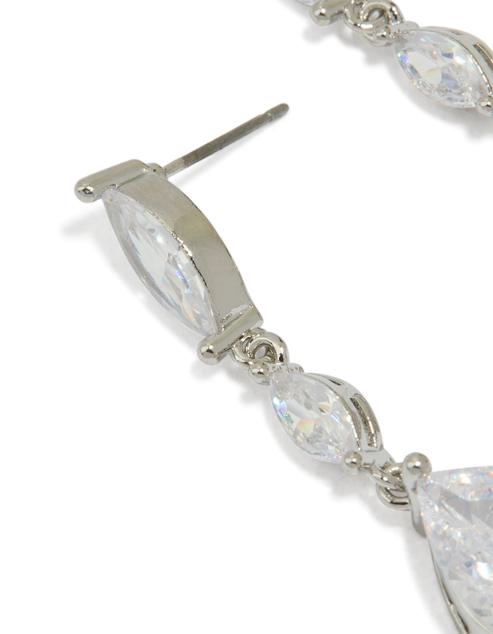 Silver Cubic Zirconia Teardrop Earrings