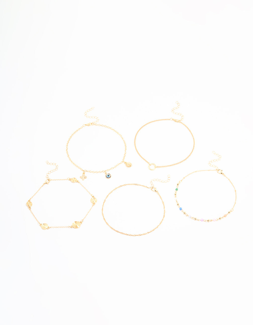 Gold Celestial Charm Choker Necklaces 5-Pack