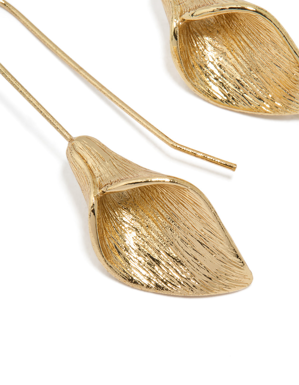 Gold Tulip Drop Earrings