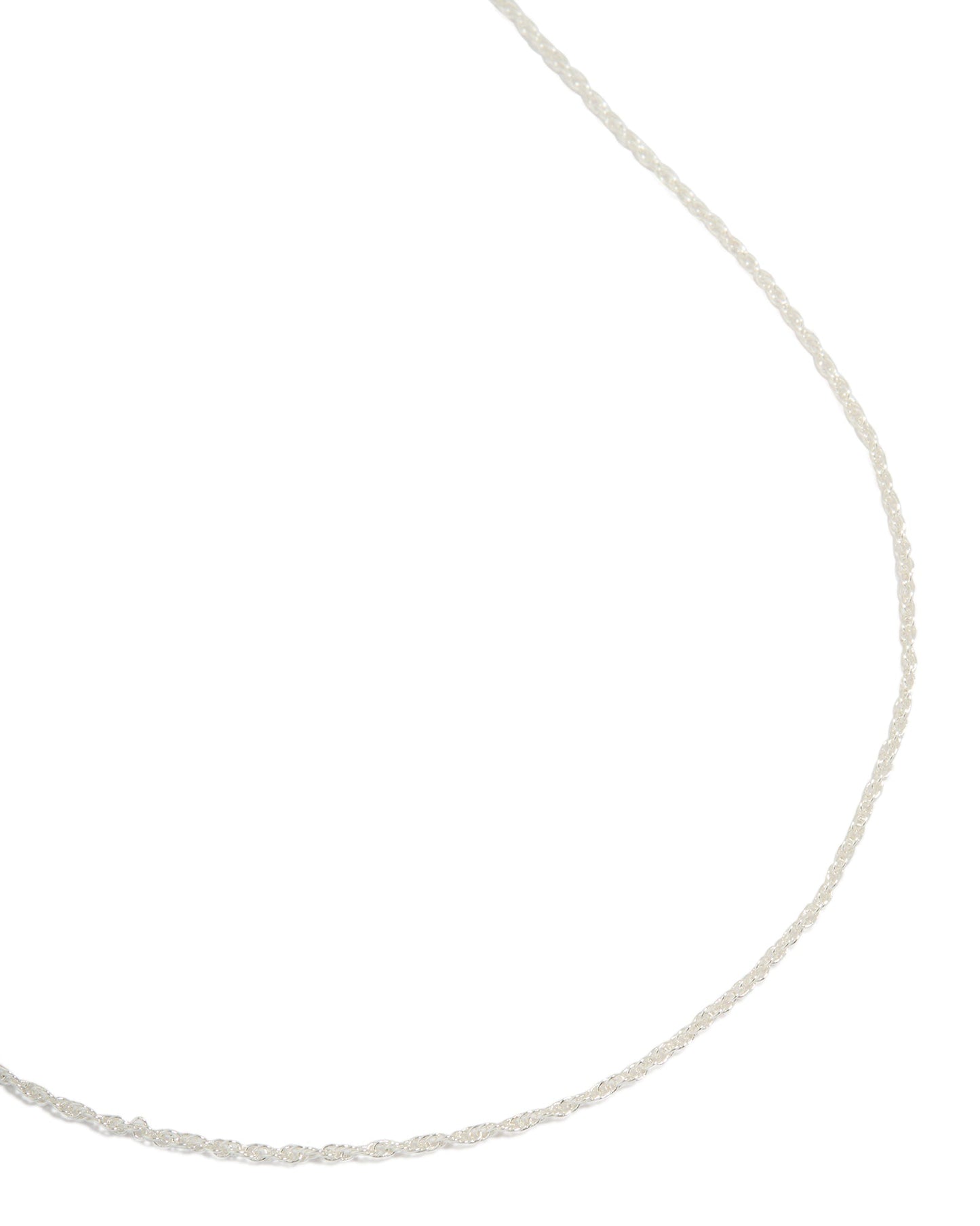 Silver Plated Brass Thin Twisted Chain Necklace