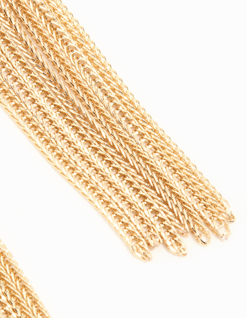 Gold Shell & Tassel Chain Drop Earrings