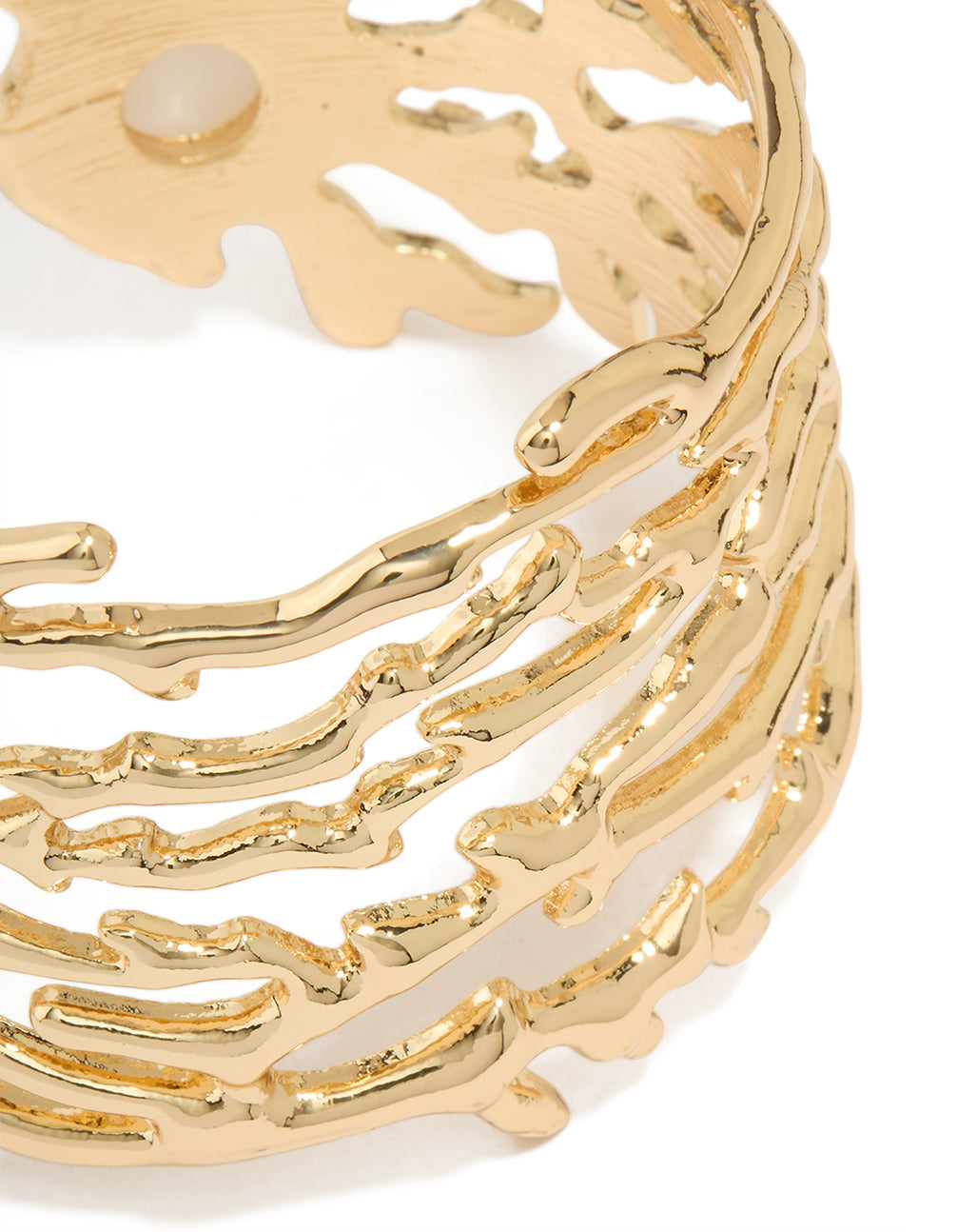 Gold Pearl Coral Wrist Cuff