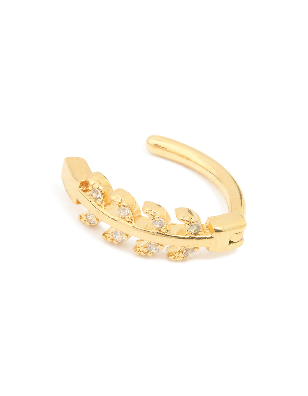 Gold Plated Surgical Steel Leaf Curve Belly Ring