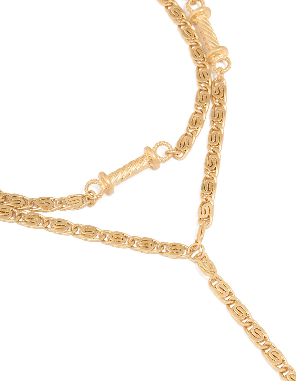 Gold Layered Barrel Y-Necklace