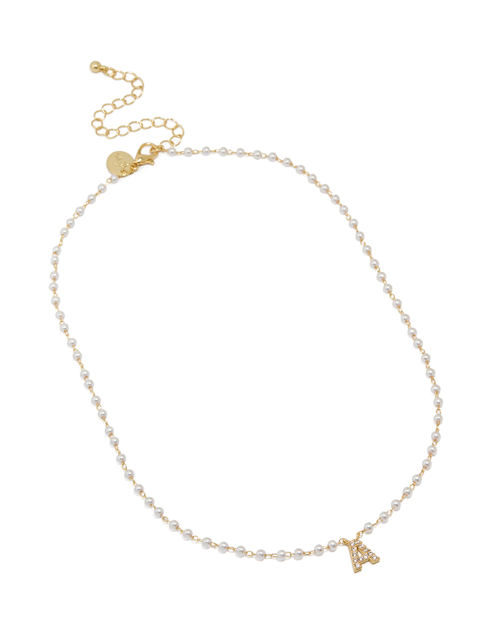 Gold Plated Pearl Letter A Necklace