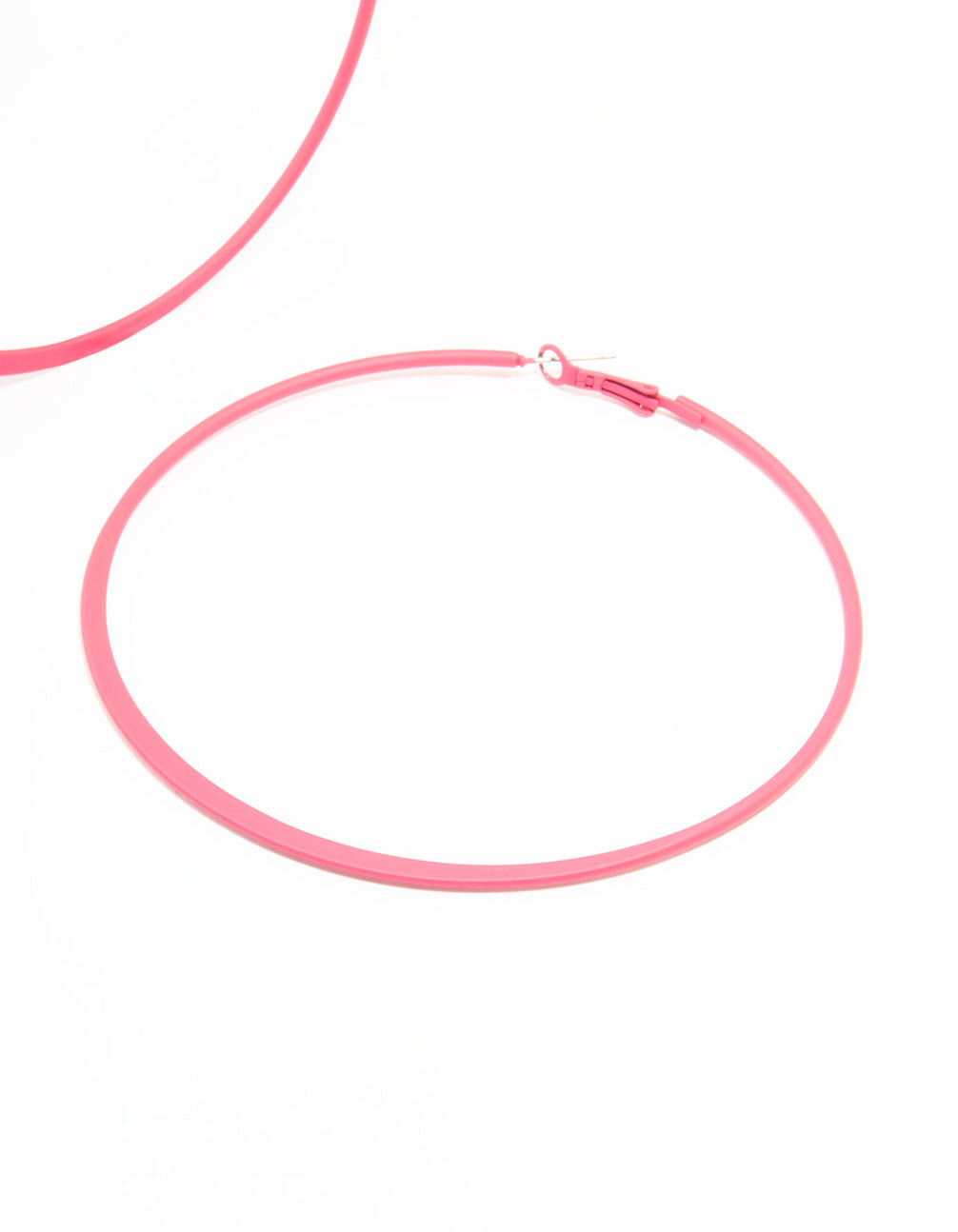 Pink Coated Metal Hoop Earrings
