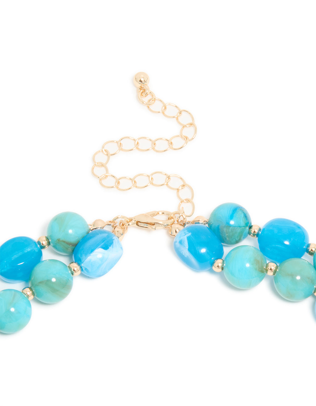 Blue Acrylic Beaded Layered Necklace