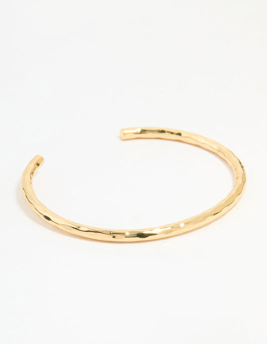 Gold Molten Open Wrist Cuff