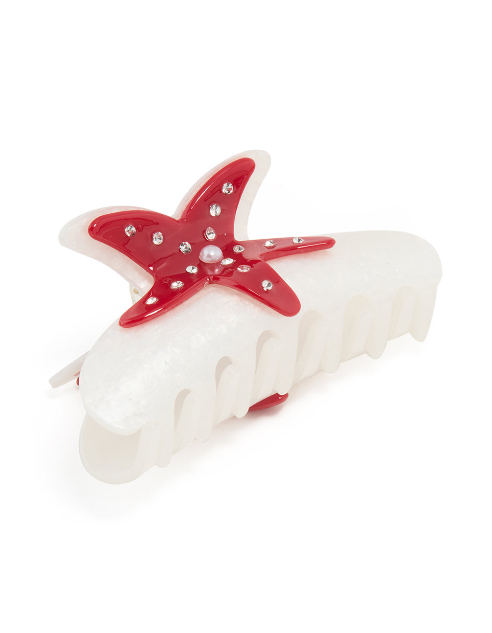 Pink Starfish Curved Claw Clip