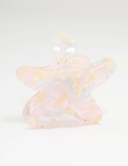 Iridescent Acrylic Medium Starfish Claw Clip