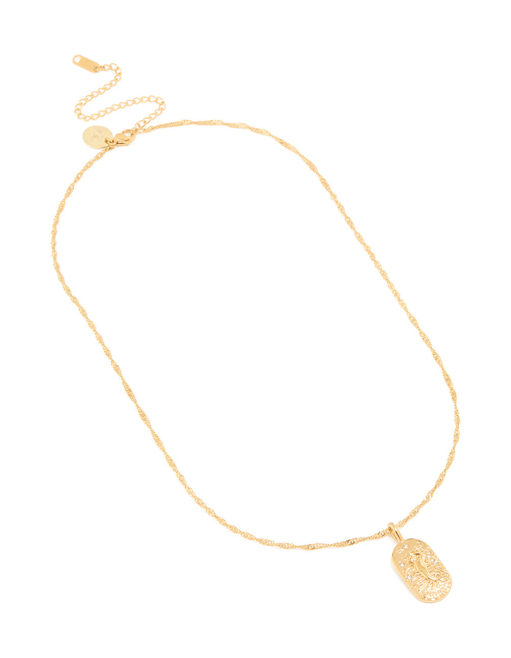 Waterproof Gold Plated Stainless Steel Scorpio Tab Necklace
