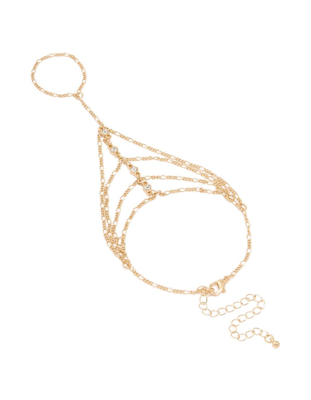 Gold Diamante Layered Hand Chain