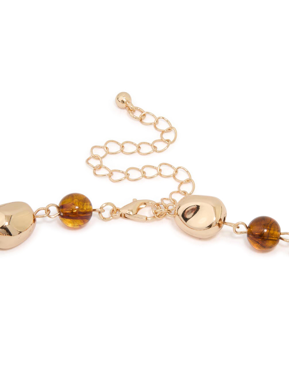 Gold Neutral Beaded Short Necklace