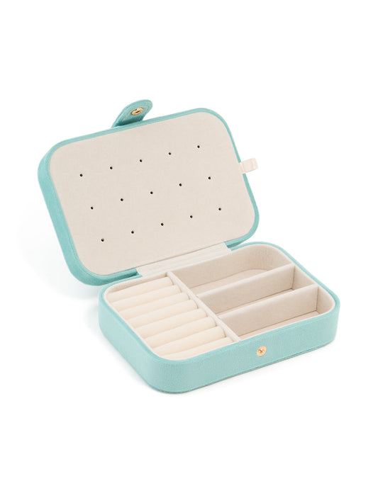 Light Blue Velvet Rectangle Jewellery Box