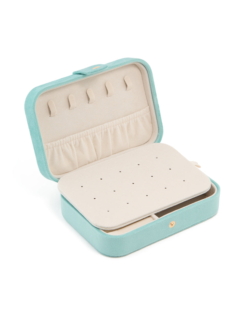 Light Blue Velvet Rectangle Jewellery Box