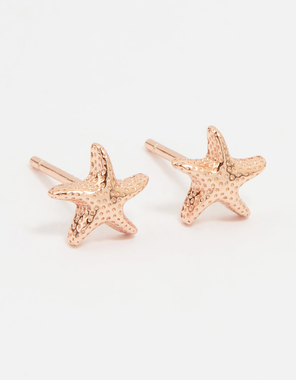 Rose Gold Plated Sterling Silver Starfish Stud Earrings