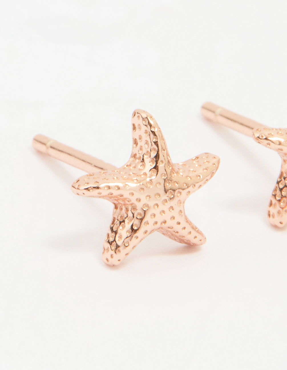 Rose Gold Plated Sterling Silver Starfish Stud Earrings