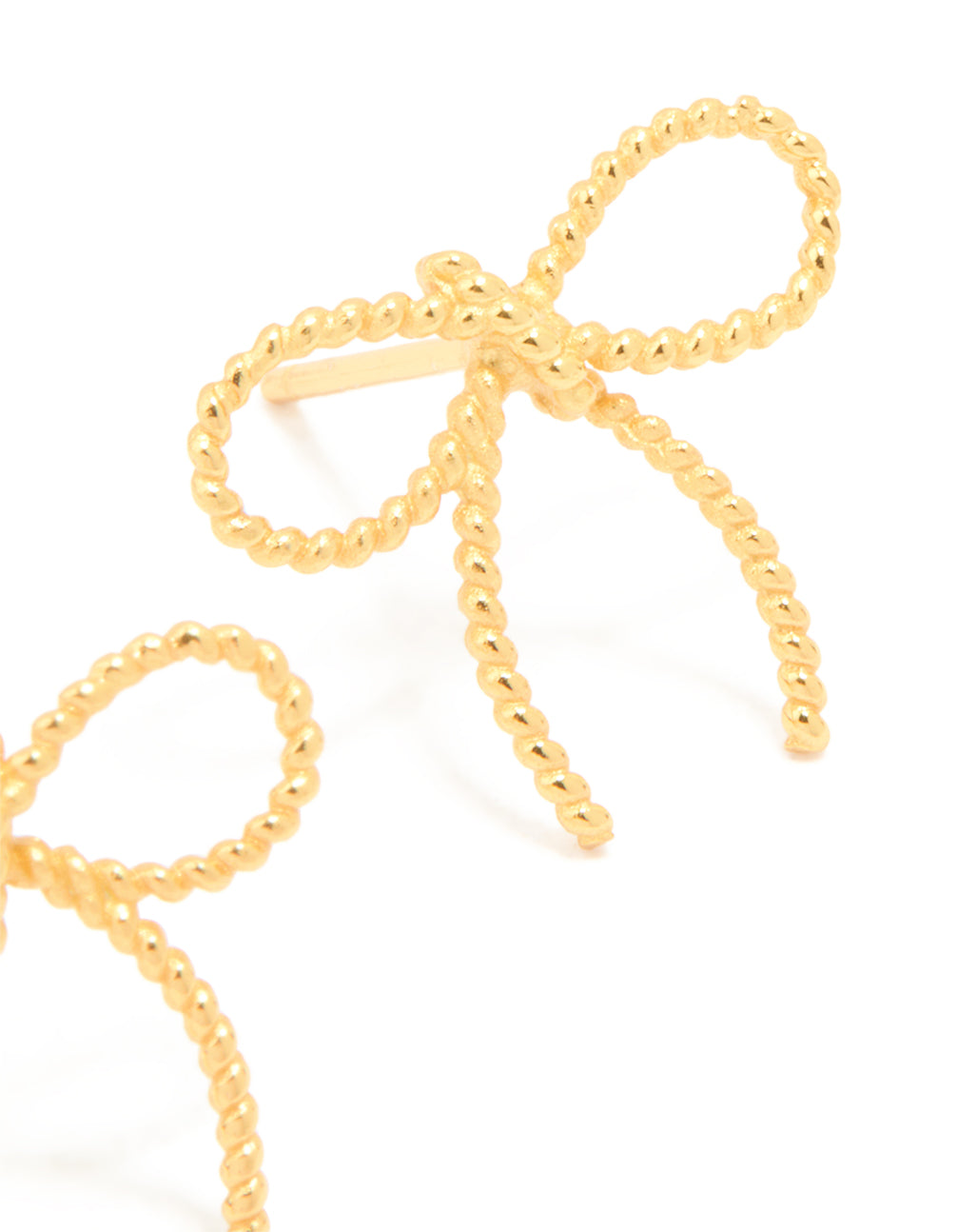 Gold Plated Sterling Silver Large Bow Earrings