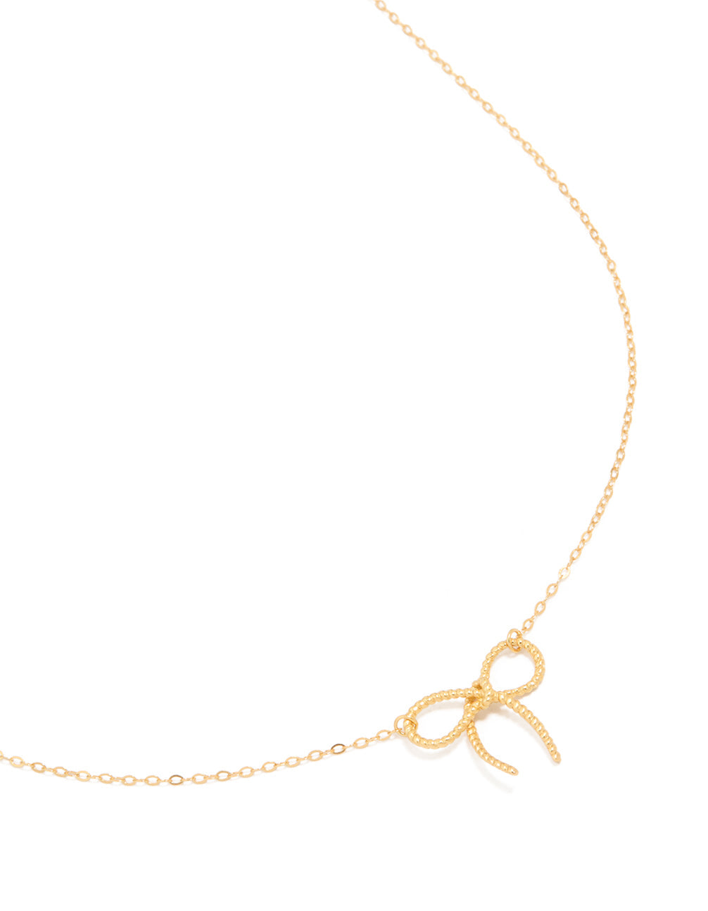 Gold Plated Sterling Silver Large Bow Necklace