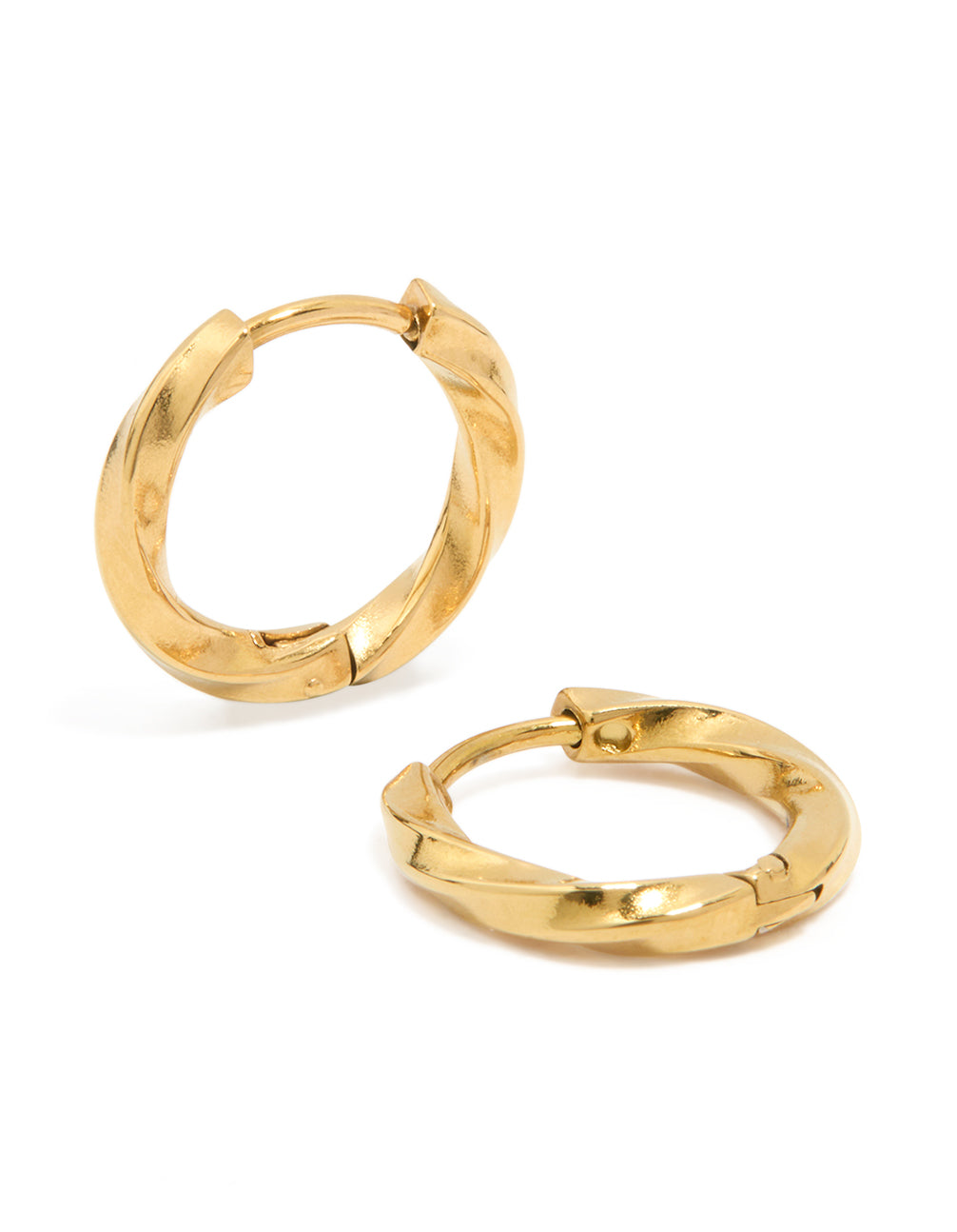 Waterproof Gold Plated Stainless Steel Huggie Earrings 10MM