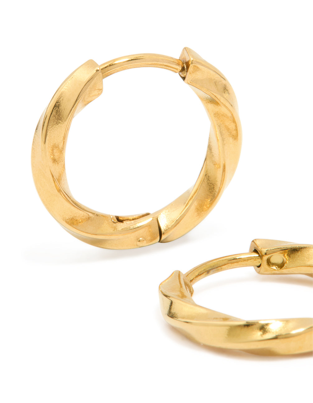 Waterproof Gold Plated Stainless Steel Huggie Earrings 10MM