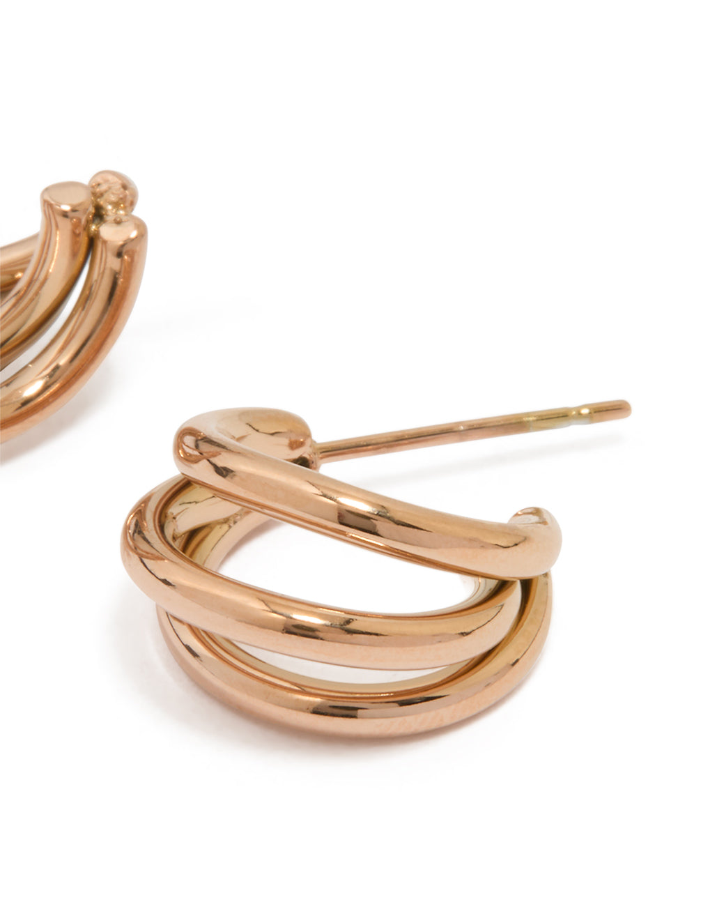Rose Gold Plated Surgical Steel Double Hoop Earrings