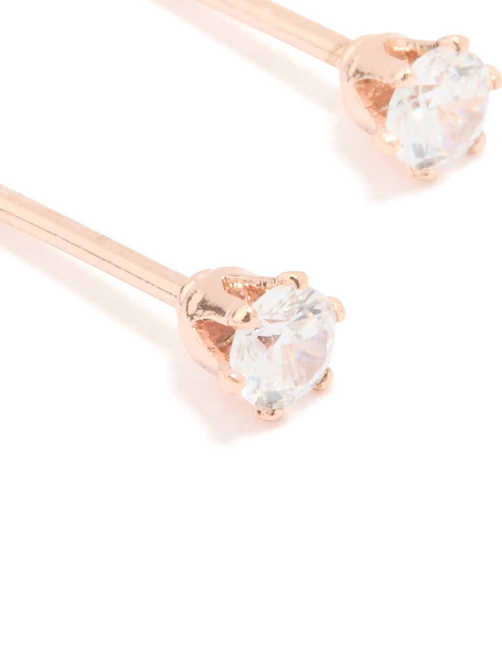 Rose Gold Plated Surgical Steel Cubic Zirconia Stud Earrings
