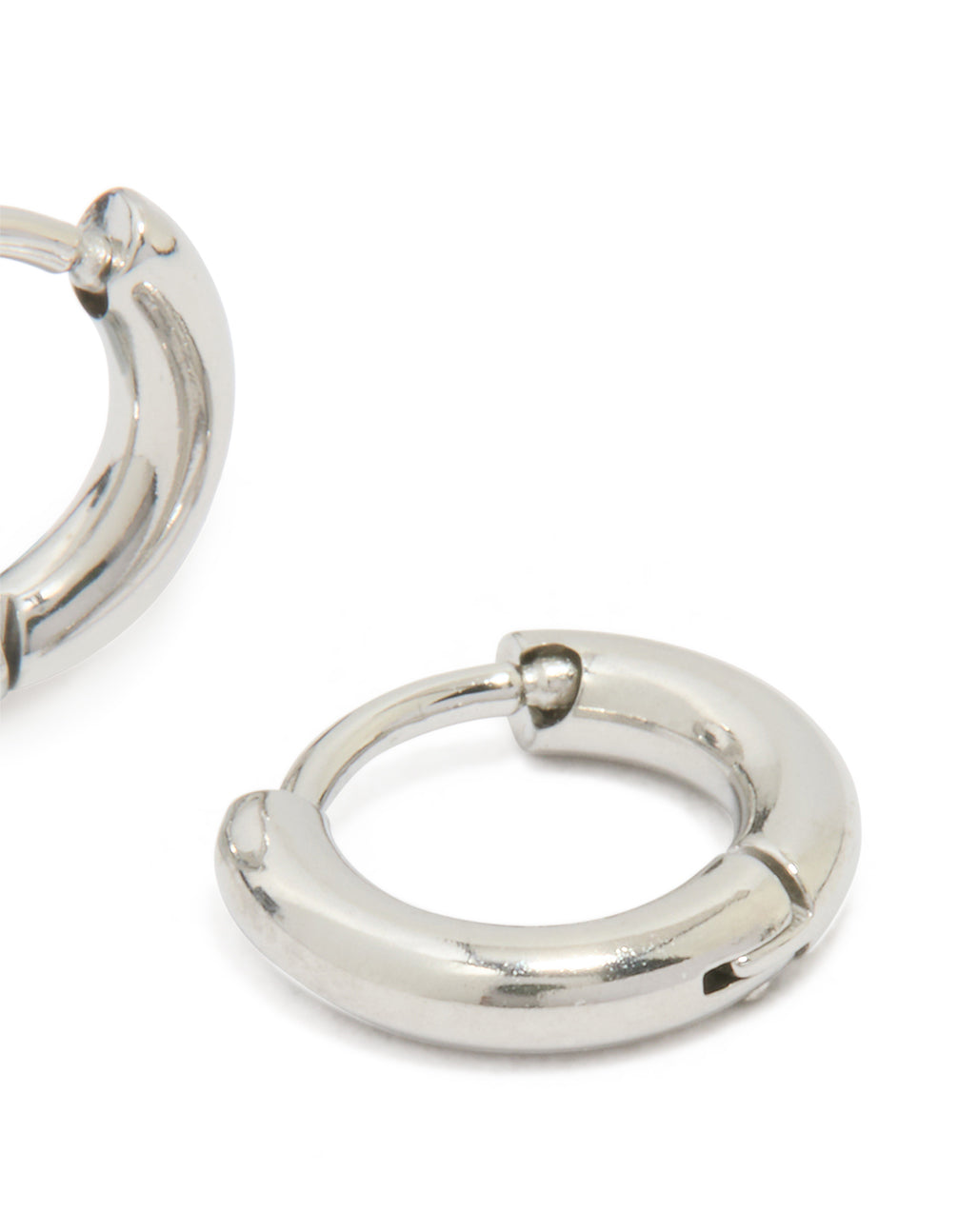 Waterproof Stainless Steel Clicker Hoop Earrings 8 MM