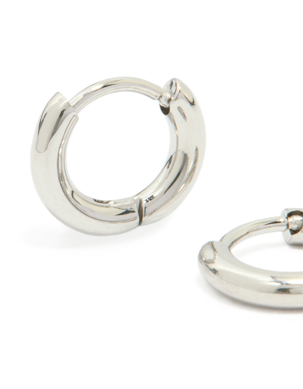 Waterproof Stainless Steel Clicker Hoop Earrings 8 MM