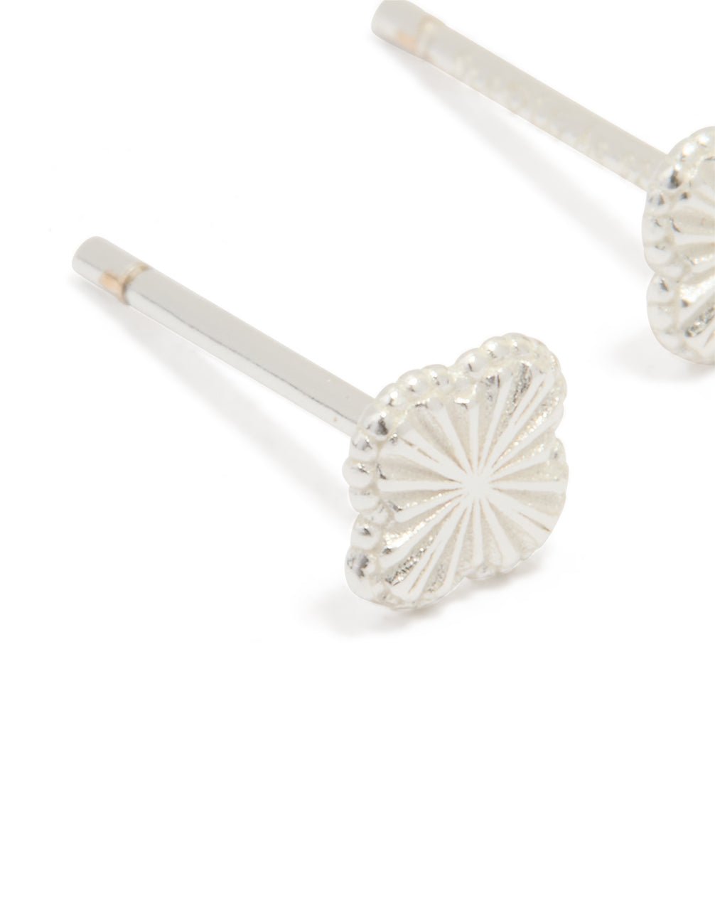 Sterling Silver Clean Tiny Flower Earrings