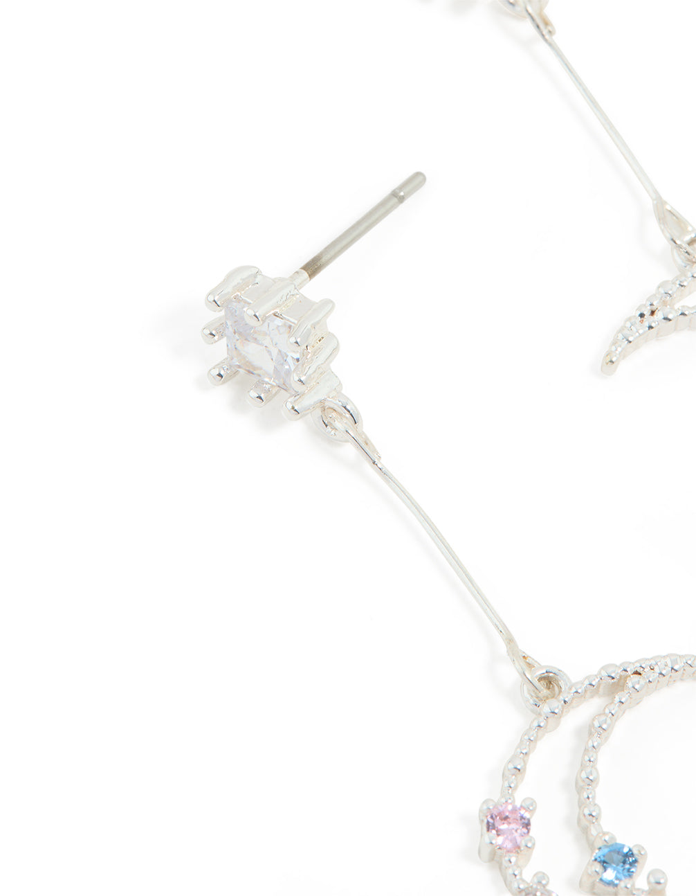 Silver Plated Moon Drop Earrings