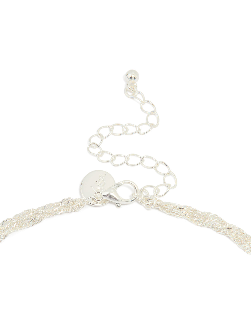 Silver Plated Round Cubic Zirconia Trio Layered Necklace