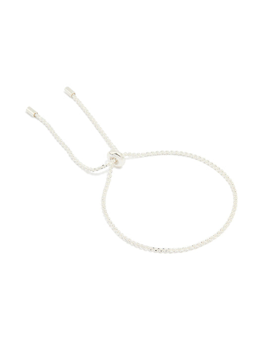 Silver Plated Detailed Chain Toggle Bracelet