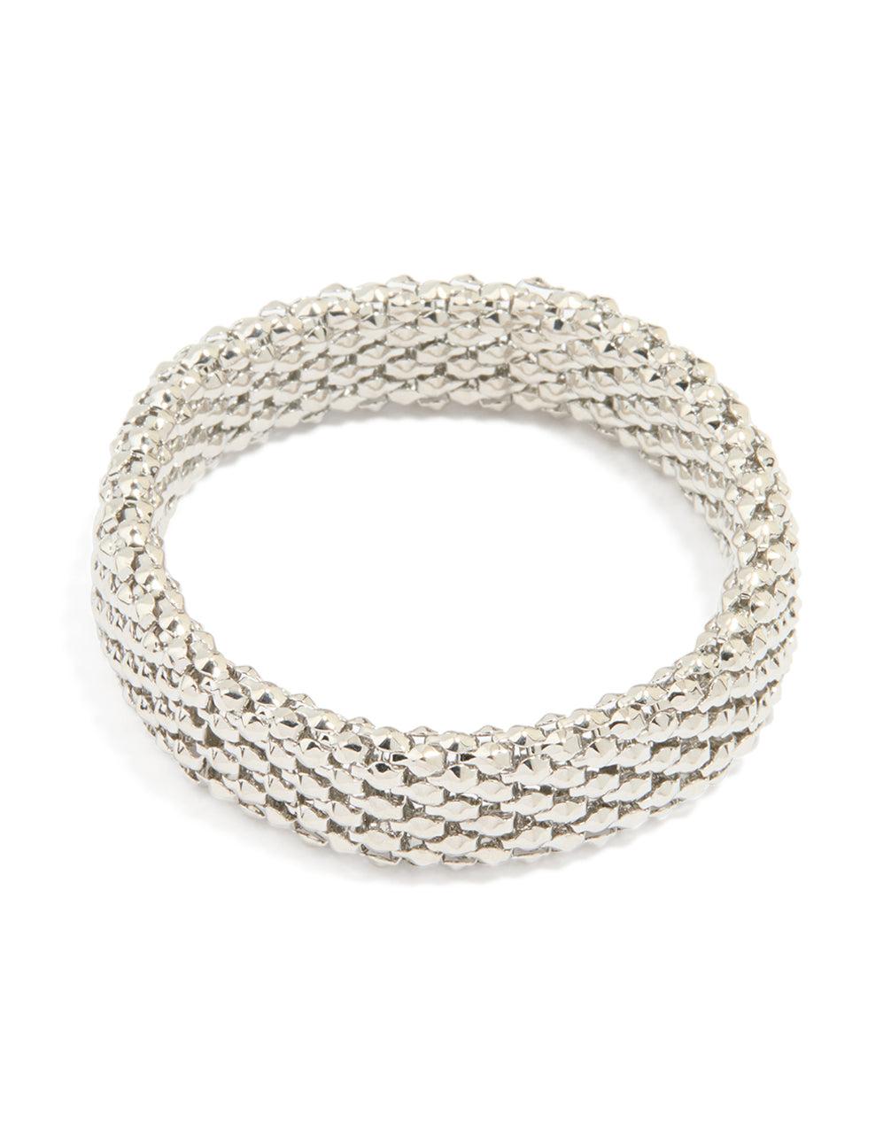 Silver Honeycomb Stretch Bracelet