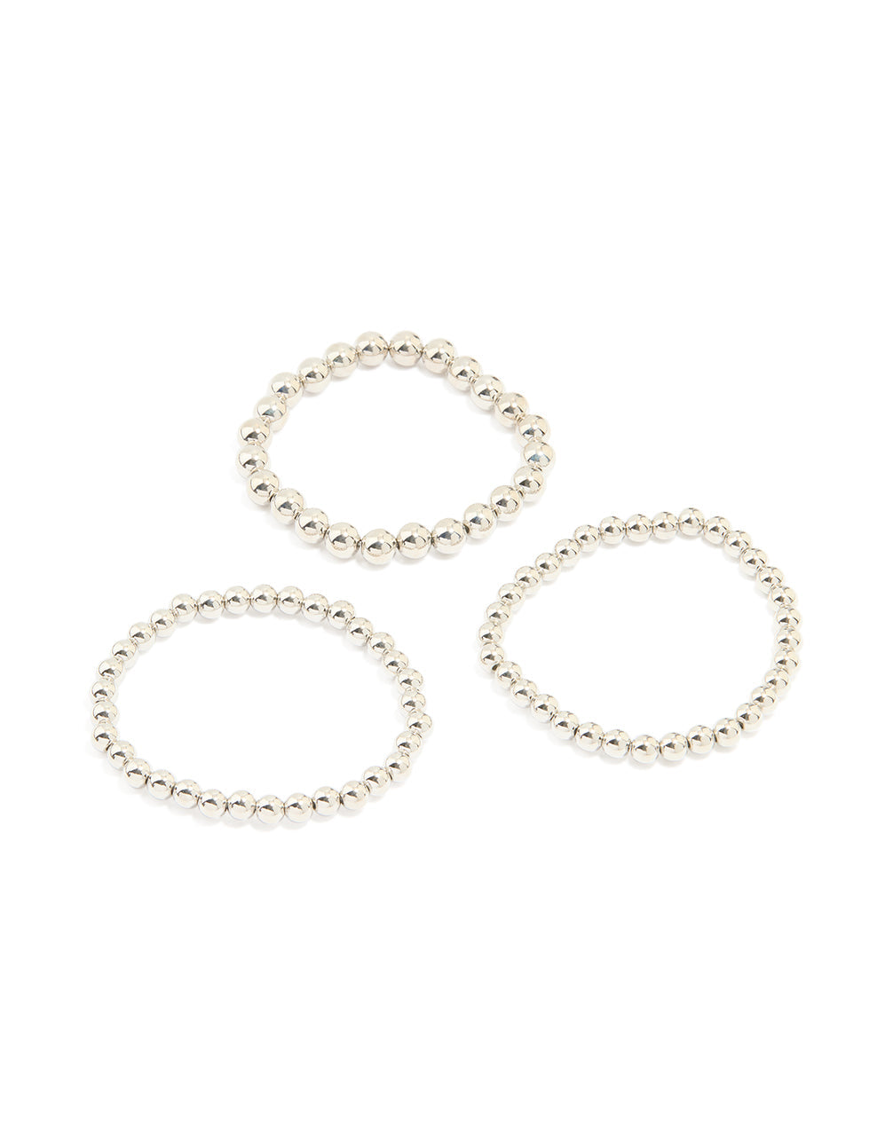 Silver Ball Stretch Bracelet 3-Pack