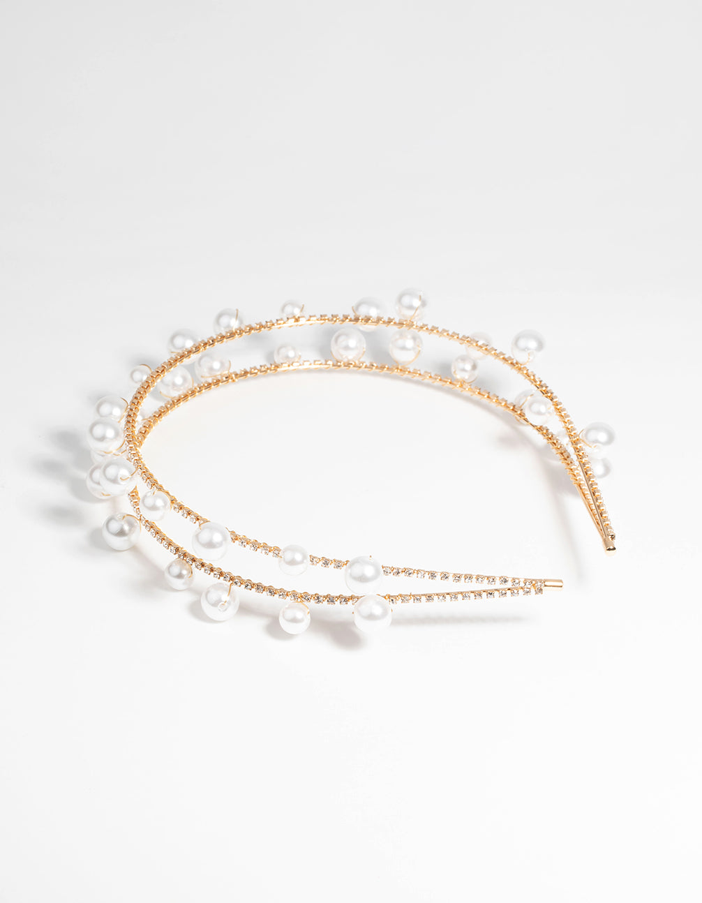 Gold Scattered Pearl Layered Headband