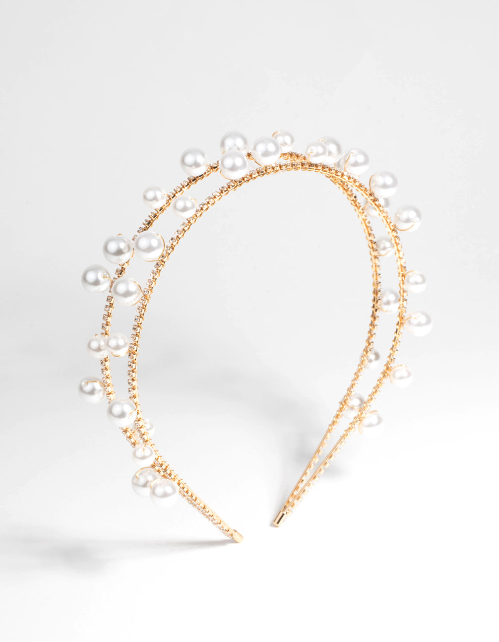 Gold Scattered Pearl Layered Headband